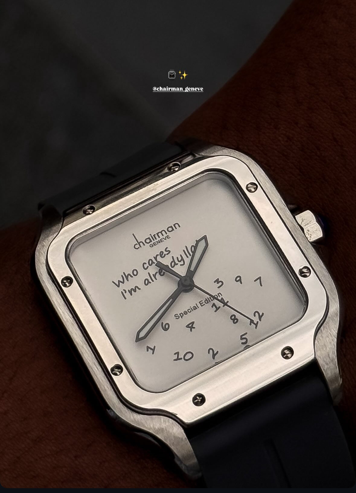 Chairman Genève "I'm Already Late" Special Edition – Silver & Black