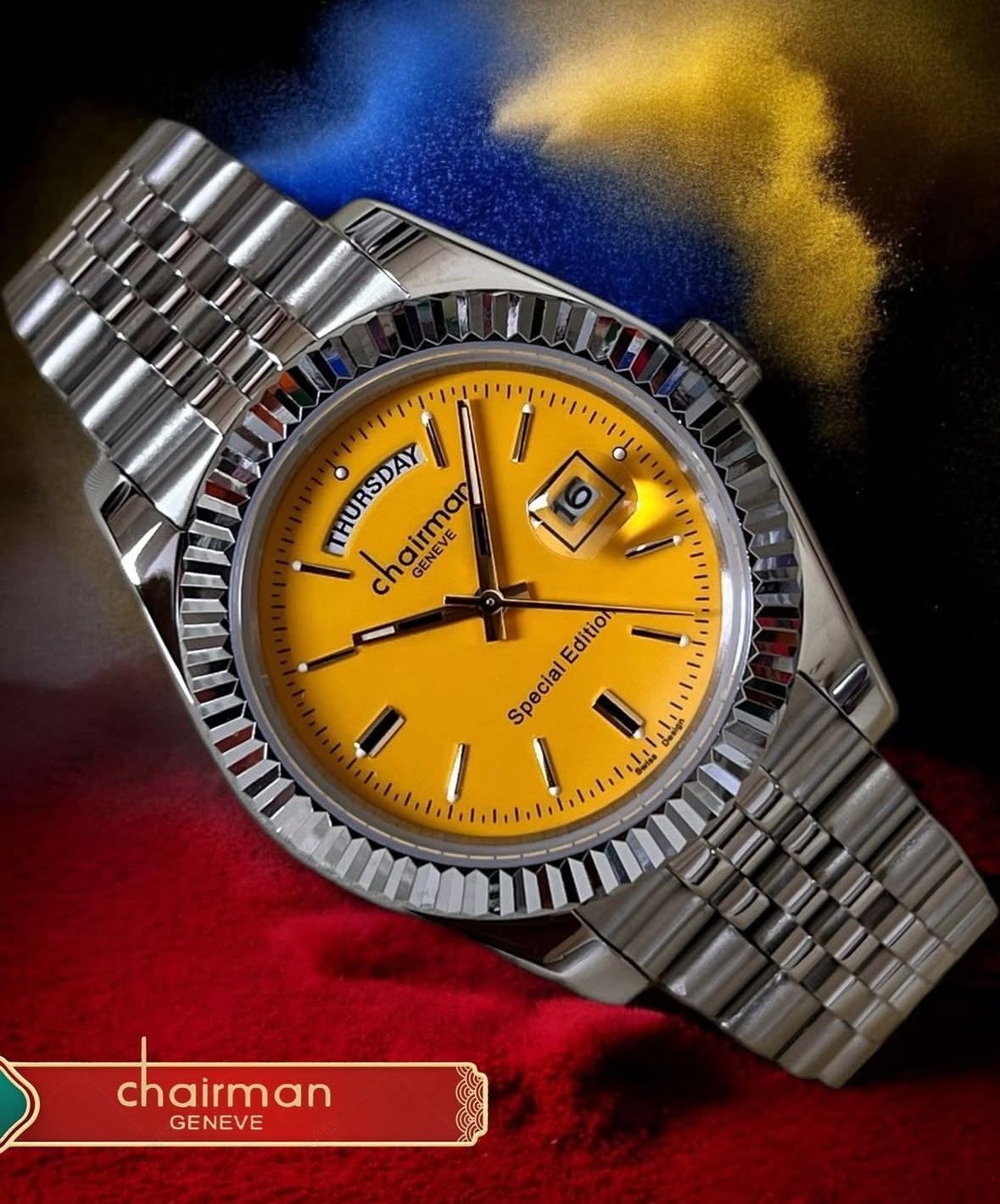 Your Time in your hand steel and steel and gold