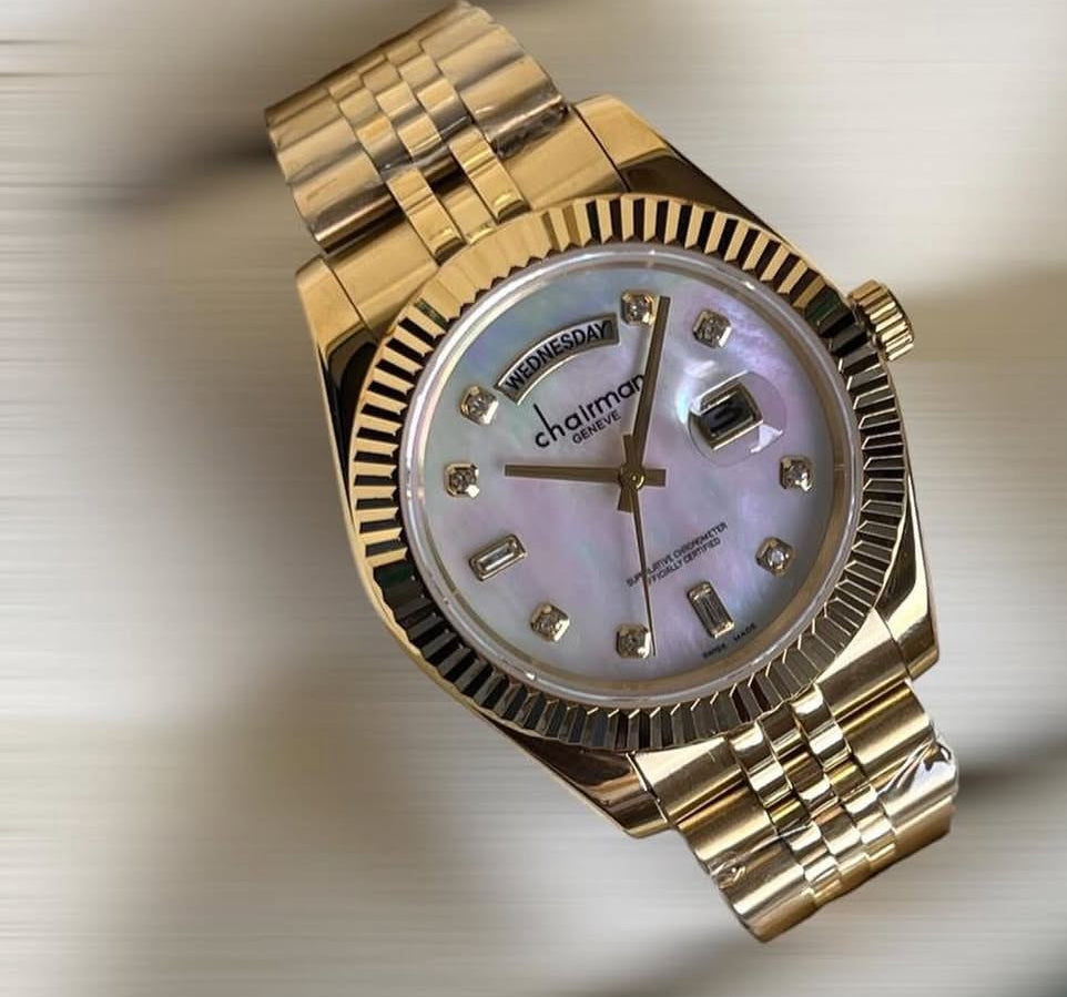 Your Time in your hand steel and steel and gold